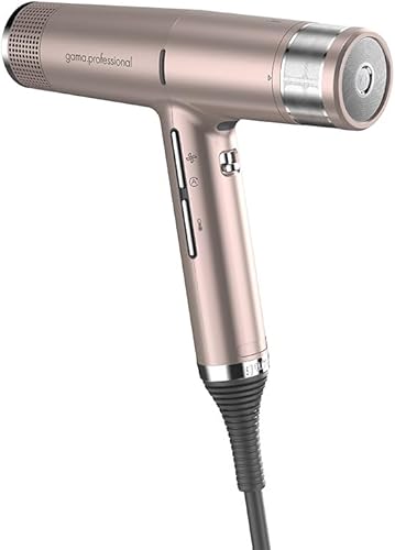 IQ1 Perfetto  Secador de pelo profesional  por Ga.Ma Italy  Actualización 2023  1500 vatios  Turbo 110.000 RPM  Filtro lavable (oro rosa)