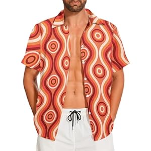 Demoking Vintage Shirts for Men Tie Dye Hippie Funny Hawaiian Shirt Button Down Shirts