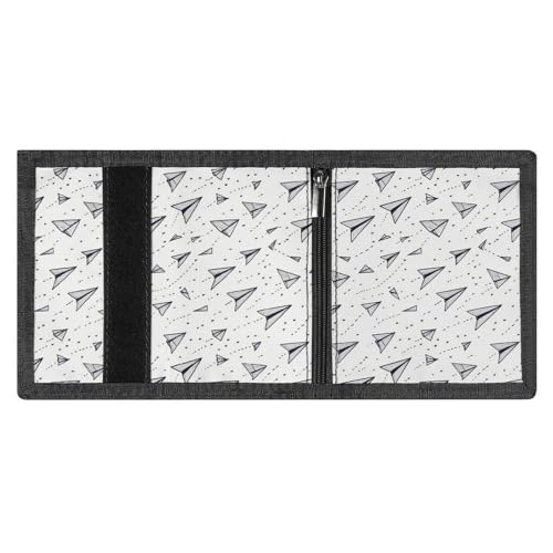 Vintage Paper Airplane Print Wallet for Men, 8 Credit Card Holder Slim Minimalist Front Pocket Small Mens Bifold Wallets3