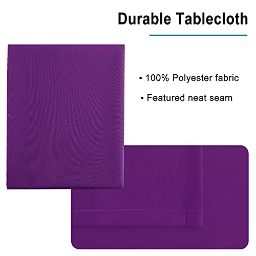 Hiasan Royal Purple Tablecloth for Rectangle Tables - Waterproof and Spillproof Washable Fabric Table Cloth for Dining Room Kitchen Party, 52 x 70 Inch by Hiasan - Image 4