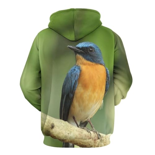 Sweats à capuche oiseau de la branche pull manches longues