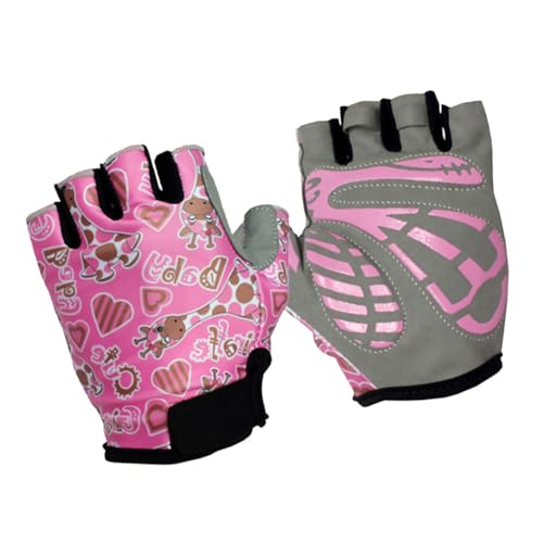 Gants Demi-Doigts Rose S pour Balades à Vélo et VTT en Plein Air en Famille