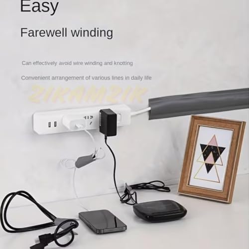Image of Floor Cord Cover PVC Cable Protector for Wires on Floor, Cord Hider for Extension Cables, Wire Cover for Cable Management, Wire Hider for Wall (1 Meter + 1 Meter)