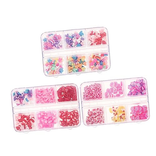 FOMIYES 3箱 ネイルハートジュエリー チャームネイルデ 粘土ネイルデ ネイルアートネイルデ 漏斗 ナイトライト スト 電話ホルダー チャイム 鎖 ポリマークレイ