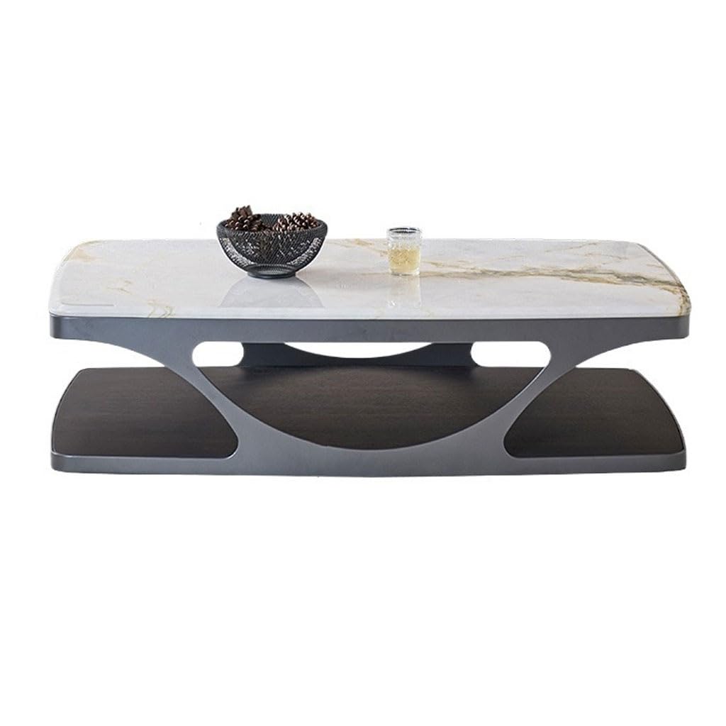 SXZenSpace Marble Coffee Table - Rectangular Sofa Side Table, Multifunctional Living Room Center Stylish Home Tea for Modern Decor