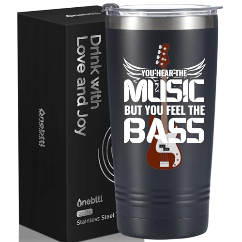 Onebttl Bass Player Gifts, 20oz Stainless Steel Insulated Tumbler with Lid &...