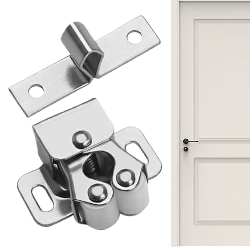 Cierre de bola para puertas interiores, cierre de resorte de acero inoxidable, pestillo de muebles, doble rodillo, hebilla de puerta de armario con para puerta de armario para cocina y