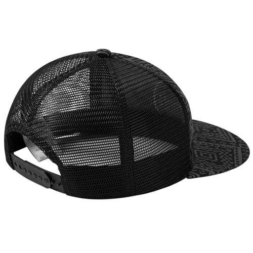 Image of BASSDASH Flat Brim Trucker Cap Adjustable Snapback Hat Mesh Back for Men Women