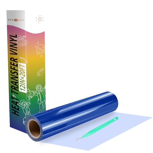 Image of HTVRONT Heat Transfer Vinyl Rolls - 12 inch x 20ft Royal Blue Iron on Vinyl for Shirts, HTV Vinyl for All Cutting Machines - Easy to Cut & Weed for HTV Heat Transfer Design (Royal Blue)