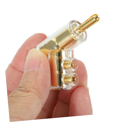 Terminales para cable de altavoz con acabado chapado y conector banana en ángulo 4
