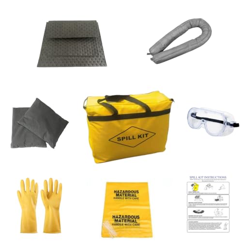 Kit anti-pollution chimique absorbant pour déversements de liquides dangereux 30L