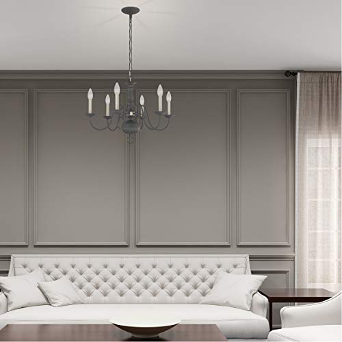 Image of Livex Lighting 6-Light Chandelier, Scandinavian Gray
