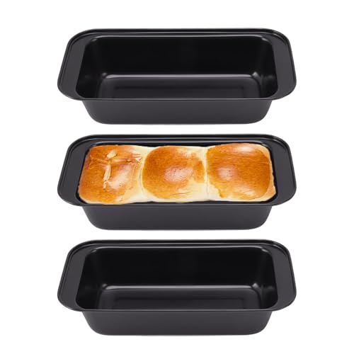 3Pcs Rectangular Bread Pan Non Stick Loaf Pan Carbon Steel Bread Baking Tools Cake Tools Baking Supplies for Home Kitchen and Bakery