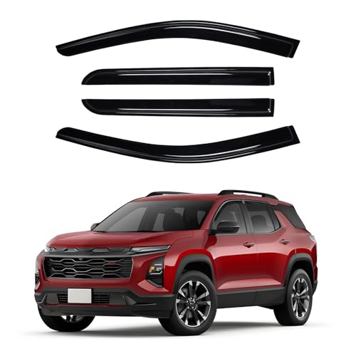 Image of Canvcle Window Visors Rain Guards for 2025 2026 Chevrolet /Chevy Equinox Accessories(Not for EV), Outside-Mount Tape-On Side Window Wind Deflectors Vent Visors Shades Rainproof Black 4PCS