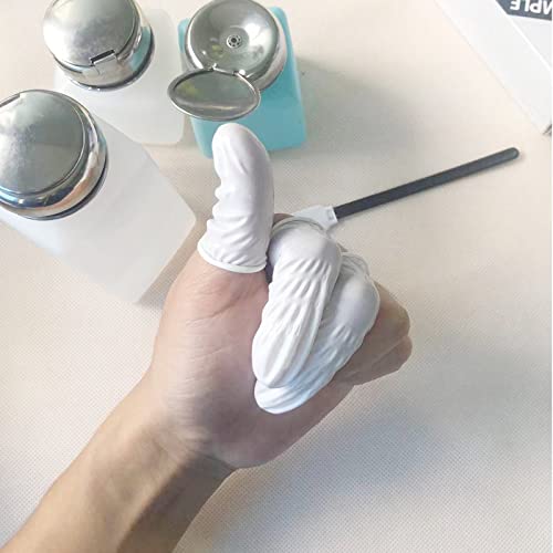 Image of Medium Disposable Nitrile Finger Cots Anti-Static Lens Finger Covers Beauty Protection Sleeves Not Allergic 100pcs (White)