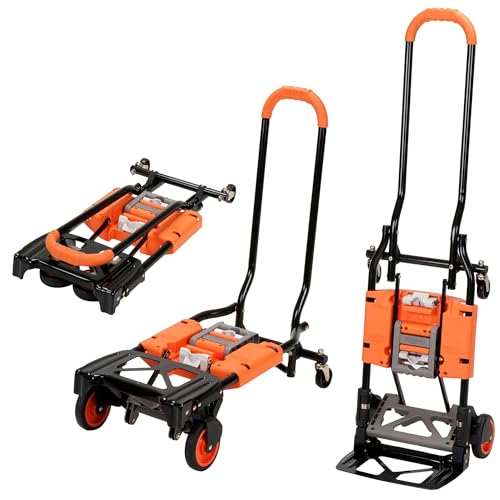 Cosco Shifter 300-Pound Capacity Multi-Position Folding Hand Truck and Cart, Orange - 12222BGO1E