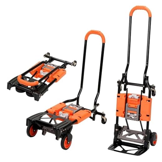 Cosco Shifter 300-Pound Capacity Multi-Position Folding Hand Truck and Cart, Orange - 12222BGO1E