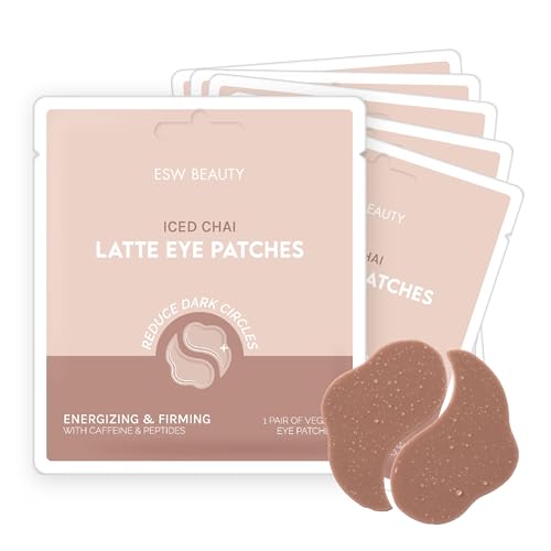 ESW Beauty Iced Chai Latte Under Eye Patches (5-Pack) – Energizing & Firming - Soothing with Chai, Caffeine & Peptides for Tired Under Eyes & Dark Circles