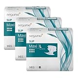SEGUNA Slip Maxi, Inkontinenz Windeln für Erwachsene, Frauen, Männer, Windeln bei sehr schwerer Blasenschwäche, Stuhlinkontinenz (L (Beutel 16 Stück))