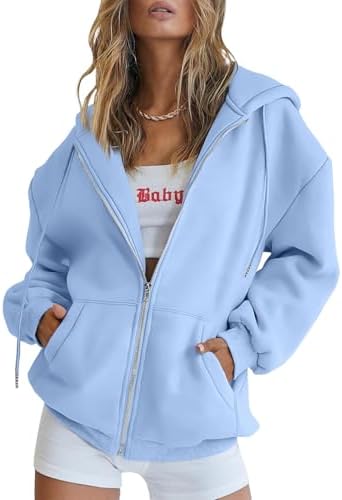 EFAN Women's Drawstring Zip Up Cute Hoodies Fall Jacket Oversized...
