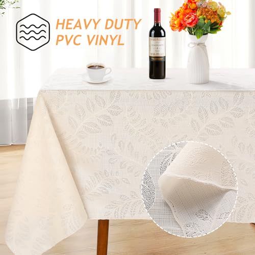Kaixinbao Vinyl Tablecloth Rectangle, Heavy Duty Waterproof Table Cloth, Wipeable, Reusable Spillproof Table Cover for Indoor, Outdoor, Kitchen, Dining Room, Party, Picnic, Camping — view 5