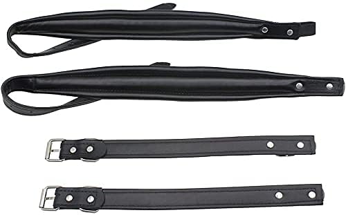 Miniatura 7 de Correas de acordeón, 1 par de correas de acordeón de cuero sintético suave con hebillas ajustables para acordeones de 16 a 120 bajos, Negro -