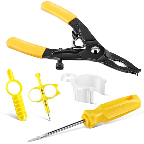 Gulfmew 5 Pack Sprinkler Head Tool Kit Compatible with RainBird/Hunter Sprinkler Head, Rotor Adjustment Tool, Nozzle Insertion Collar, Nozzle Insertion Collar, Rotor Adjustment Wrench