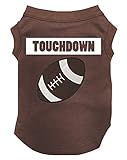 Petitebella Touchdown Football Puppy Dog Shirt (Brown, Medium)