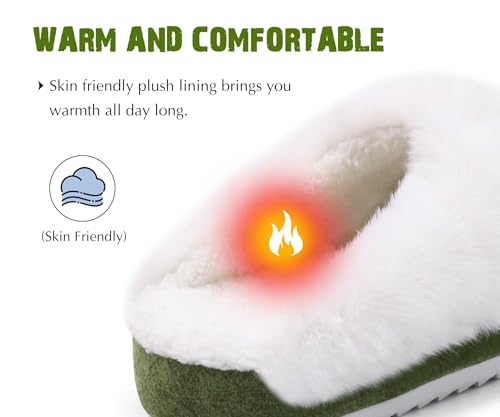 Image of KuaiLu Womens House Platform Slippers Warm Faux Suede Fuzzy Thick Cushioned Yoga Foam Shoes Ladies Slipper Home Lightweight Slip on Indoor Outdoor Non-Slip Hard Sole