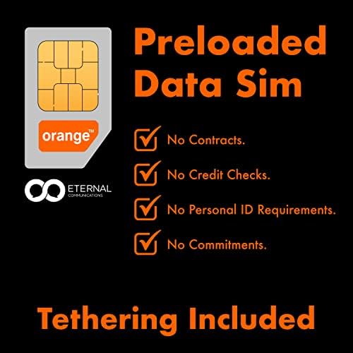 Preloaded Orange Travel Sim Card Now with 20GB of 4G Data, Unlimited Calls & SMS in Europe, 30 mins & 200 SMS from Europe to Worldwide (Lasts for 31 Days). Tethering Allowed — view 2