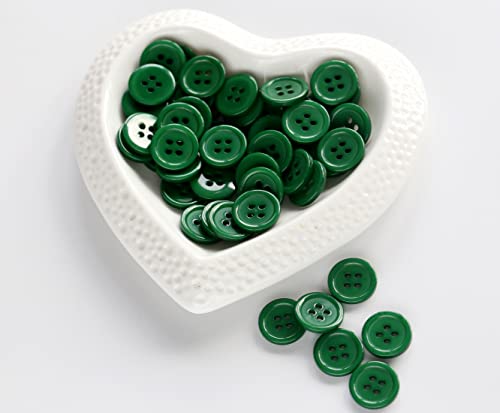 GANSSIA 5/8 inch (15mm) Sewing Buttons for Garment Flatback Dark Green Buttons Crafts DIY Pack of 160 PCS - Thumbnail 3