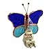 Gift Essentials Blue and Aqua Butterfly Plug in Night Light - Stained Glass Nightlight with On/Off Rocker Switch - Includes One 4 Watt Replaceable Incandescent Warm Glow Bulb