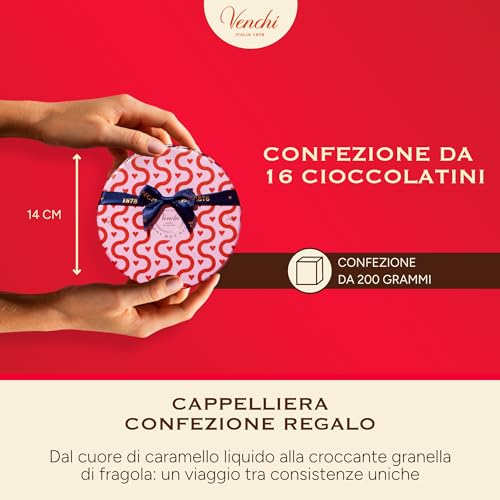 Venchi - Cappelliera Con 16 Cioccolatini Assortiti, 200 Gr, Senza Glutine, Senza Coloranti E Conservanti, Idea Regalo Festa Della Mamma - 4