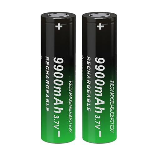 2 Pack Pilas Recargables 3.7V, 9900mAh Cabeza Plana NIMH Bateria Recargable, Flat Top 3.7Volt Alta Capacidad Batería para Linternas, Cámaras, Ventiladores Pequeños y Luces de jardín al Aire Libre, etc