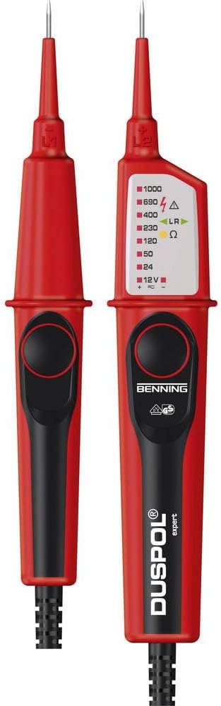 Benning 050262 "Duspol" Voltage Tester Expert, Red/Black