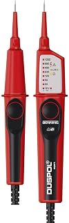 Benning Spannungsprüfer DUSPOL expert (Prüfart 2-polig, Messgerät für Elektrotechnik, Messbereich 12 V - 1000 V AC/DC, Klingenlänge 15 mm) 50262, Rot/Schwarz