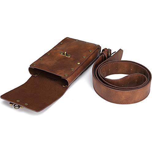 Belt Pouch Waist Bag Fanny Pack Medieval Vintage Leather Pouch Cellphone Holder Holster Carry Belt Purse Pocket Casual Hiking Festival Renaissance Faire Costume Travel Wallet Messenger #TOP1