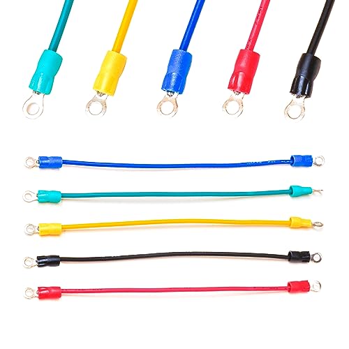 Terminal de anillo de 6 mm con cable multicolor M6 para proyectos de bricolaje casero de 18 AWG 4