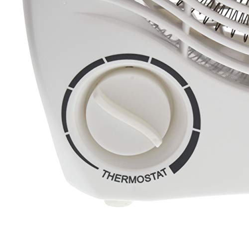 Comfort Zone Cz40 750/1,500-Watt Fan-Forced Electric Portable Space Heater With Adjustable Thermostat, Overheat Protection And Safety Tip-Over Switch, White #TOP5