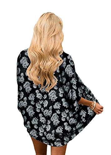 Image of CASURESS Women's Cardigan-Sheer Kimono Loose Summer Floral Print Cover Ups