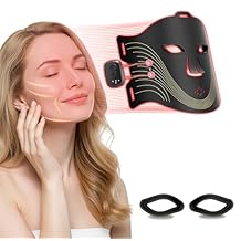 Red Light Therapy Mask for Face, Led Face Mask Light Therapy with 2000mAh Rechargeable Remote, LED Face Mask for Radiant Glow at Home, Black