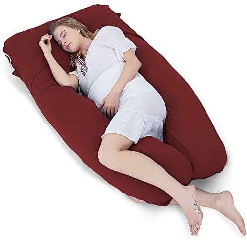 Moms Moon Ultra Soft U Shaped Pregnancy Body Pillow/Maternity Pillow for Pregnant Women with Cotton Zippered Cover (Maroon, Pack of 1) (B07XVBL2P9) Amazon Price History, Amazon Price Tracker