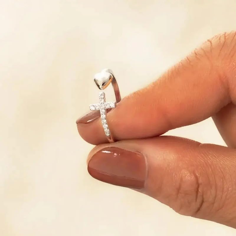 White Gold & Gold Plated Heart Criss Cross White Cubic Zirconia Engagement Rings Wedding Bridal Band Promise Rings Evening Parties Anniversary Valentine's Day Gifts Eternity Bands for Women3