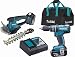 Produktbild Makita DLX2328X1 Combo-Kit DUM604RFX (inkl. 18 V / 3,0 Ah Akku BL1830B + Ladegerät), DHP480Z, BL1850B in Transporttasche, Farbe, Size