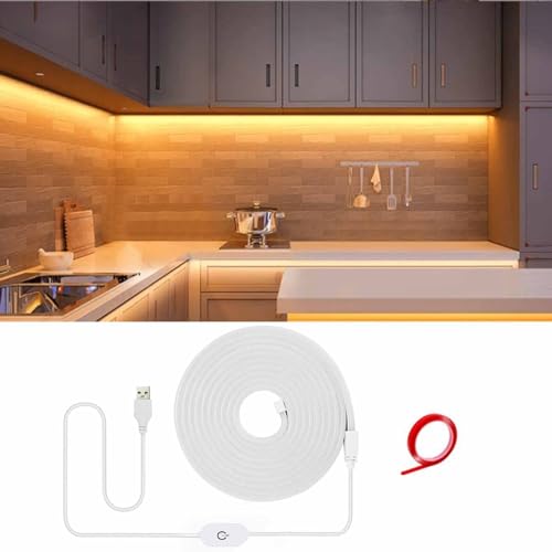Tira de luces LED neón blanco cálido 2 m impermeable miniatura 1