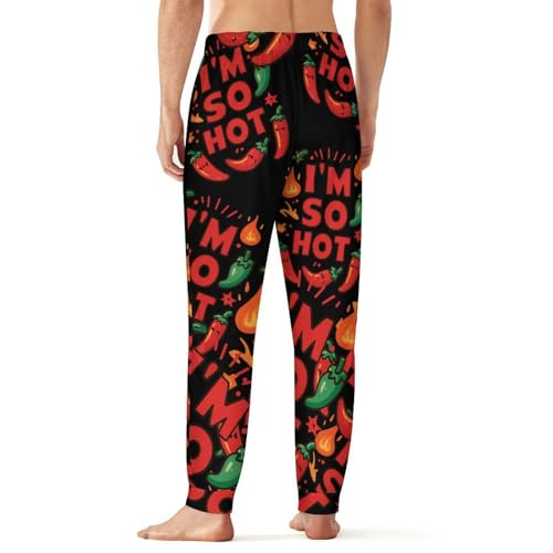 Chili Pepper I'm So Hot Men's Pajama Bottoms Sleep Lounge Soft Comfy Pants Sleepwear3