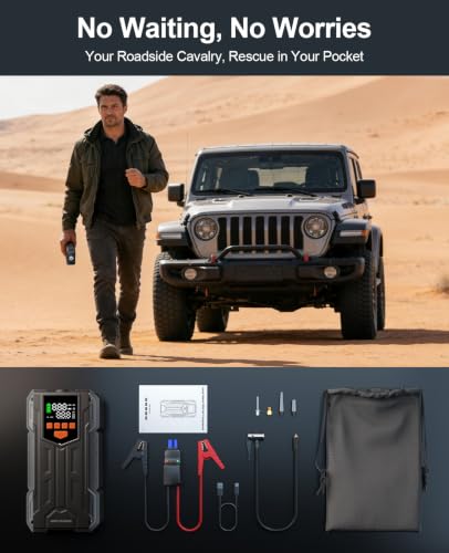 4000A Jump Starter with Air Compressor, Portable Car Battery Charger - image 6