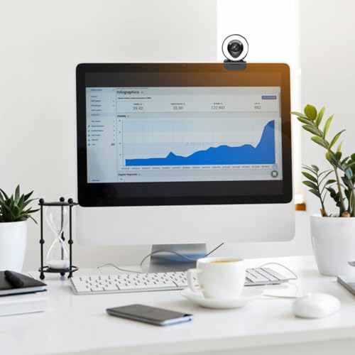 Webcam avec microphone intégré lumière de remplissage pour streaming USB - 6