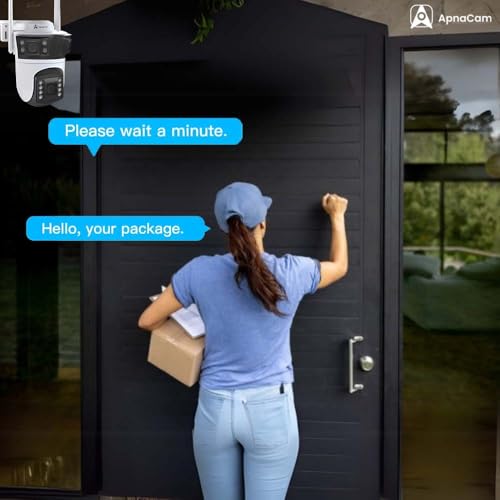 Image of ApnaCam 5 MP WiFi Outdoor 3 Lens /Screen Mini Bullet+PTZ Wireless IP CCTV Security Camera | Colored Night Vision | 2-Way Audio | Motion Track