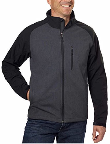 Kirkland Signature Men's Softshell Jacket (Large, Asphalt Hearther/Black)